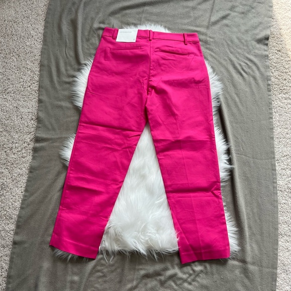 NWT LOFT Riviera Slim Hot Pink Cropped Pants Size 8 - Picture 4 of 8